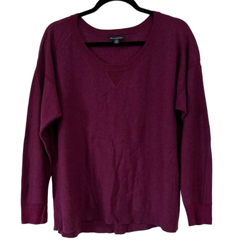American Eagle Outfitters Burgundy Crew Neck Sweater XL